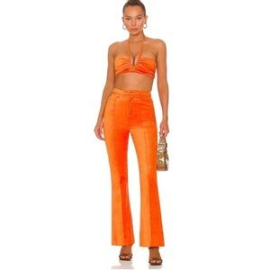 Revolve NBD Anok Velvet Orange Pants S